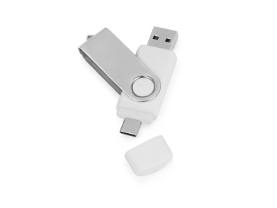 USB3.0/USB Type-C флешка на 16 Гб Квебек C, белый , размер 16ГБ