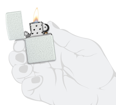 Зажигалка ZIPPO классическая с ледяным покрытием | Classic Glacier, латунь/сталь, белая, матовая, 38x13x57 мм
