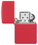 Зажигалка ZIPPO Логотип с красным матовым покрытием | Logo Red Matte, латунь/сталь, красная, матовая, 38x13x57 мм