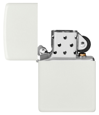 Зажигалка ZIPPO классическая с белым матовым покрытием | Classic White Matte, латунь/сталь, белая, матовая, 38x13x57 мм