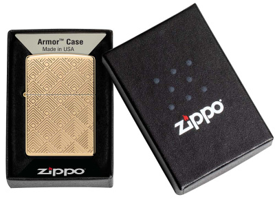 Зажигалка ZIPPO Armor® с покрытием Глянцевая латунь | High Polish Brass, латунь/сталь, золотистая, 38x13x57 мм
