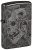 Зажигалка ZIPPO Грибы и черепа с черным глянцевым покрытием | Mushroom Skulls High Polish Black, латунь/сталь, черная, глянцевая, 38x13x57 мм