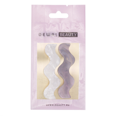 Заколка для волос Dewal Beauty 2 шт/ уп., цвет сиреневый/белый