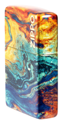Зажигалка ZIPPO Цветная с покрытием Искусственно состаренная латунь на 540 | Colorful Design 540 Tumbled Brass, латунь/сталь, разноцветная, 38x13x57мм