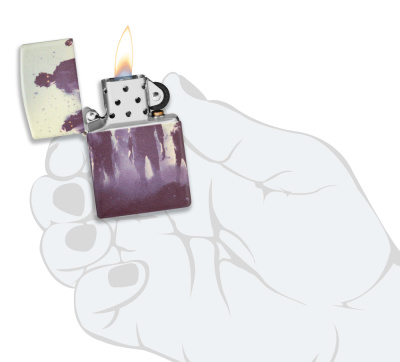 Зажигалка ZIPPO Зомби с матовым покрытием на 540 | Zombie Design 540 Matte, латунь/сталь, белая, матовая, 38x13x57 мм
