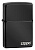 Зажигалка ZIPPO Classic с покрытием Ebony™, латунь/сталь, чёрная с логотипом, глянцевая, 38x13x57 мм