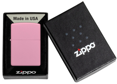 Зажигалка ZIPPO классическая с розовым матовым покрытием | Classic Pink Matte, латунь/сталь, розовая, матовая, 38x13x57 мм