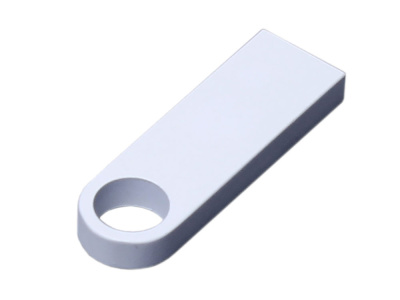 USB 2.0-флешка на 64 Гб с мини чипом и круглым отверстием, белый , размер 64ГБ