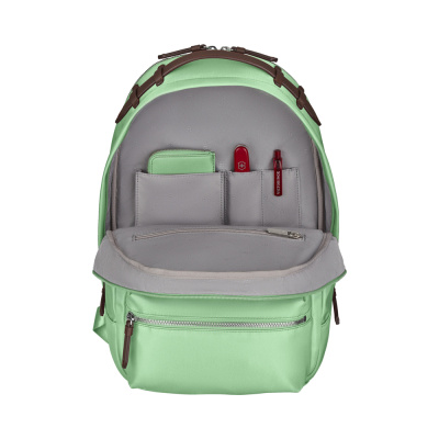 Рюкзак VICTORINOX Victoria Classic Business Backpack, мятный, нейлон/кожа/микрозамша, 27x21x41 см