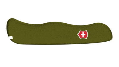 Передняя накладка для ножей VICTORINOX 111 мм, нейлоновая, зелёная