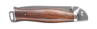 Нож складной Stinger, 105 мм, (серебристый), материал рукояти: сталь/дерево (серебристо-коричневый)