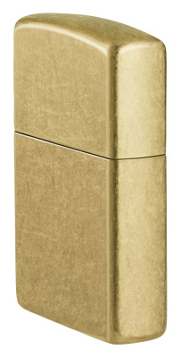 Зажигалка ZIPPO классическая с покрытием поцарапанная латунь | Classic Street Brass, латунь/сталь, золотистая, 38x13x57 мм