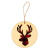 Украшение новогоднее "Red deer",диаметр 9 см , фанера, бежевый, красный Украшение новогоднее "Red deer",диаметр 9 см , фанера, бежевый, красный