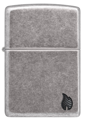 Зажигалка ZIPPO Armor® Пламя c античным серебристым покрытием | Flame Antique Silver, латунь/сталь, серебристая, 38x13x57 мм