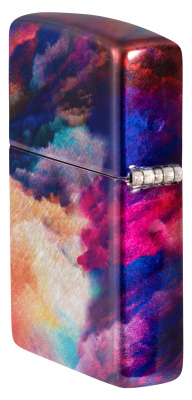 Зажигалка ZIPPO Яркие переливы с покрытием Искусственно состаренный хром на 540 | Tie Dye 540 Tumbled Chrome, латунь/сталь, разноцветная, 38x13x57 мм