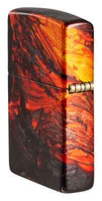 Зажигалка ZIPPO Поток лавы с покрытием Искусственно состаренная латунь на 540 | Lava Flow 540 Tumbled Brass, латунь/сталь, оранжевая, 38x13x57 мм