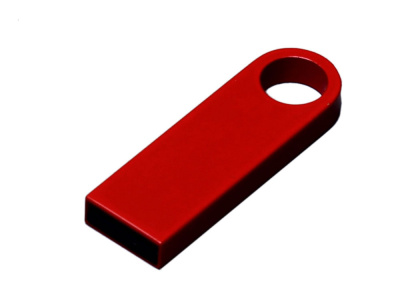 USB 2.0-флешка на 128 Гб с мини чипом и круглым отверстием, красный , размер 128ГБ