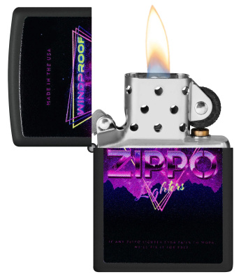 Зажигалка ZIPPO Sign Design с покрытием Black Matte, латунь/сталь, черная, 38x13x57 мм