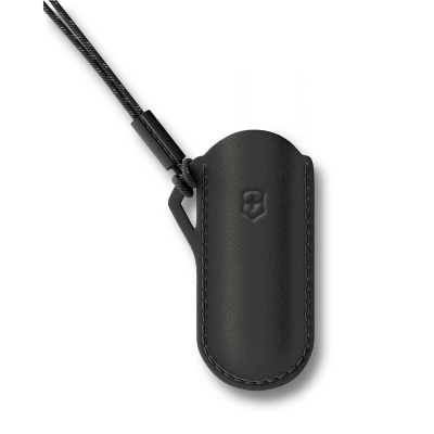 Чехол VICTORINOX "Dark Illusion" для ножей Classic Colors 58 мм, кожаный, чёрный