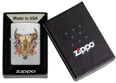 Зажигалка ZIPPO Рик Ритвельд с покрытием поцарапанный хром | Rick Rietveld Street Chrome, латунь/сталь, серебристая, 38x13x57 мм