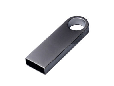 USB 2.0-флешка на 512 Мбайт с мини чипом и круглым отверстием, серебристый , размер 512МБ