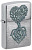 Зажигалка ZIPPO Корни любви с покрытием матовый хром | Rooted in Love Design Brushed Chrome, латунь/сталь, серебристая, 38x13x57 мм