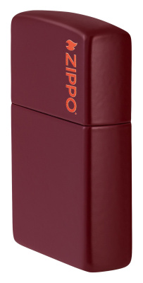 Зажигалка ZIPPO Логотип с покрытием мерло | Logo Merlot, латунь/сталь, бордовая, глянцевая, 38x13x57 мм