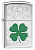 Зажигалка ZIPPO Клевер с покрытием Глянцевый хром | Clover High Polish Chrome, латунь/сталь, серебристая, 38x13x57 мм