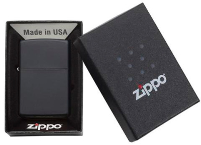 Зажигалка ZIPPO классическая с черным матовым покрытием | Classic Black Matte, латунь/сталь, чёрная, матовая, 38x13x57 мм