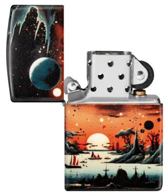 Зажигалка ZIPPO Galactic Landscape Design с покрытием 540 Matte, латунь/сталь, разноцветная, матовая, 38x13x57 мм