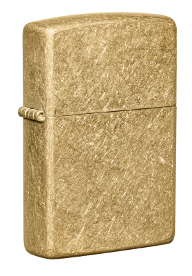 Зажигалка ZIPPO классическая с покрытием Искусственно состаренная латунь | Classic Tumbled Brass, латунь/сталь, золотистая, матовая, 38x13x57 мм