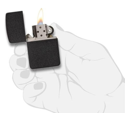 Зажигалка ZIPPO Реплика 1941 года с черным покрытием с кракелюром | 1941 Replica Black Crackle, латунь/сталь, черная, матовая, 38x13x57 мм