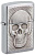 Зажигалка ZIPPO Череп с покрытием матовый хром | Skull Design Brushed Chrome, латунь/сталь, серебристая, 38x13x57 мм