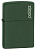 Зажигалка ZIPPO Логотип с зеленым матовым покрытием | Logo Green Matte, латунь с порошковым покрытием, зеленая, матовая, 38x13x57 мм