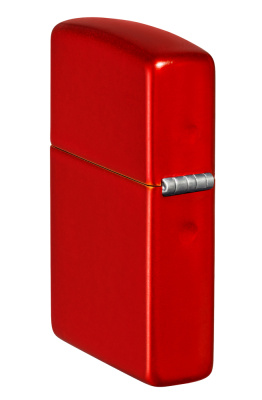 Зажигалка ZIPPO классическая с металлизированным красным покрытием | Classic Metallic Red, латунь/сталь, красная, матовая, 38x13x57 мм
