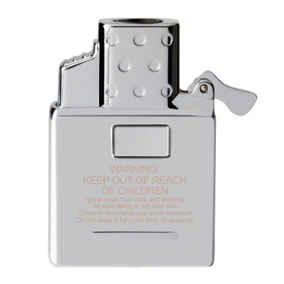 Газовый вставной блок для широкой зажигалки Zippo, одинарное турбо пламя, нержавеющая сталь
