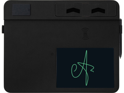 Многофункциональный коврик для мыши Multi Pad с беспроводной зарядкой и LCD экраном, 10 Вт, черный