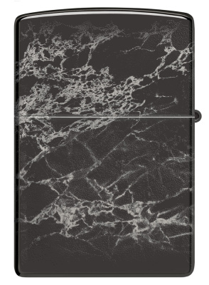 Зажигалка ZIPPO Classic с покрытием High Polish Black, латунь/сталь, черная, глянцевая, 38x13x57 мм
