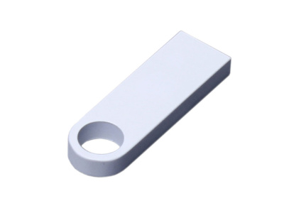 USB 2.0-флешка на 8 Гб с мини чипом и круглым отверстием, белый , размер 8ГБ