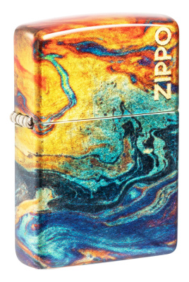 Зажигалка ZIPPO Цветная с покрытием Искусственно состаренная латунь на 540 | Colorful Design 540 Tumbled Brass, латунь/сталь, разноцветная, 38x13x57мм