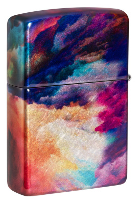 Зажигалка ZIPPO Яркие переливы с покрытием Искусственно состаренный хром на 540 | Tie Dye 540 Tumbled Chrome, латунь/сталь, разноцветная, 38x13x57 мм