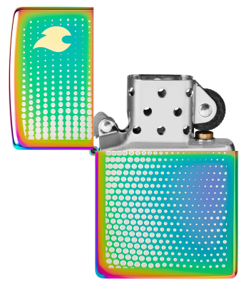 Зажигалка ZIPPO Dot Matrix с покрытием Multi Color, латунь/сталь, разноцветная, глянцевая, 38x13x57 мм