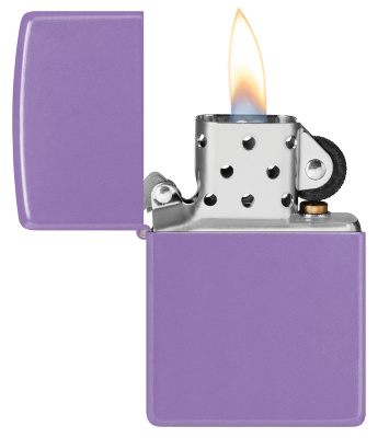 Зажигалка ZIPPO классическая с лавандовым матовым покрытием | Smoky Lavender Matte, латунь/сталь, лавандовая, матовая, 38x13x57 мм