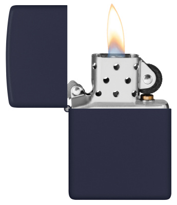 Зажигалка ZIPPO классическая с темно-синем матовым покрытием | Classic Navy Matte, латунь/сталь, синяя, матовая, 38x13x57 мм