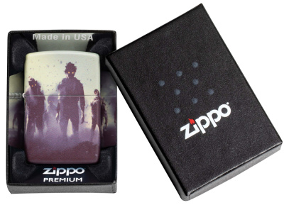 Зажигалка ZIPPO Зомби с матовым покрытием на 540 | Zombie Design 540 Matte, латунь/сталь, белая, матовая, 38x13x57 мм